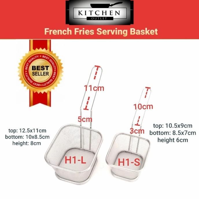 

Saringan Kentang Goreng French Fries Mini Serving Stainless Steel Original
