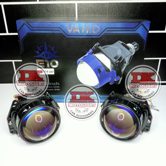 Lampu Headlamp Projector Biled Vahid 3 Inchi 24 Volt E10 Flat Blue Lens