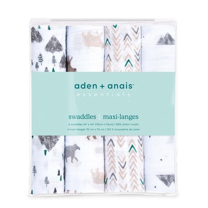 ADEN + ANAIS Essentials Muslin Swaddle Bear Necessities/bedong bayi
