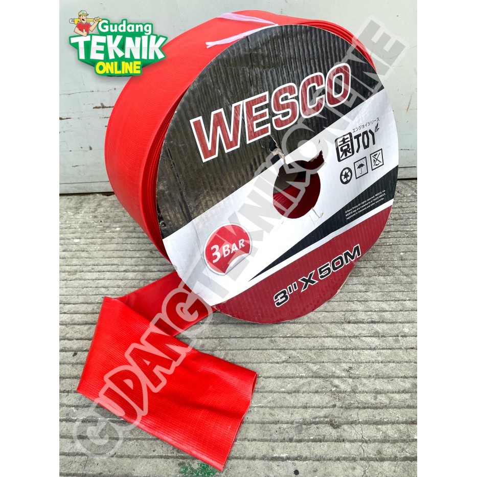 WESCO Selang Buang Air Irigrasi Sawah 3" Karet 50M WESCO 1 ROLL / Sunny Hose 3 Inch 50 METER Selang