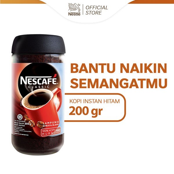 

TERLARIS NESCAFE CLASSIC KOPI INSTAN KOPI HITAM 200 GR MURAH!!! MURAH