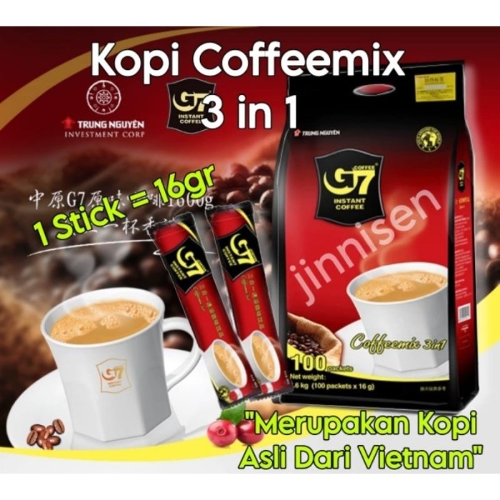 

TERLARIS KOPI VIETNAM G7/COFFEEMIX 3 IN 1 KOPI INSTAN COFFEE/KOPI SACHET MURAH!!! MURAH