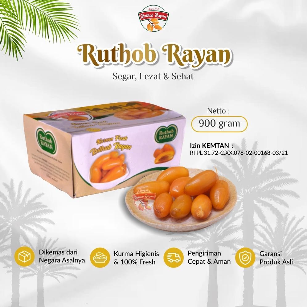 

Ruthob Rayan - Kurma Muda 900 Gram Basah Premium Promil Suami Istri