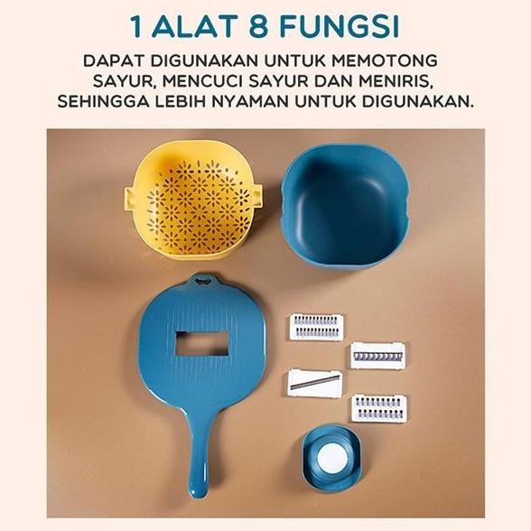 

8In1 Alat Potong Kentang Multigungsi Pengiris Parutan Sayur Svc001 Original