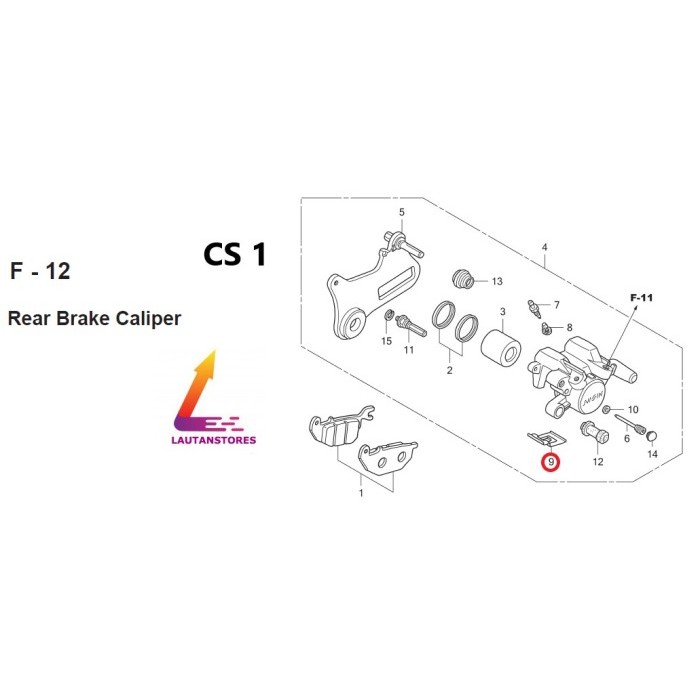 45108-Ml7-923 Plat Tahanan Kaliper Disk Belakang Supra X 125 Dd Blade Termurah Langka