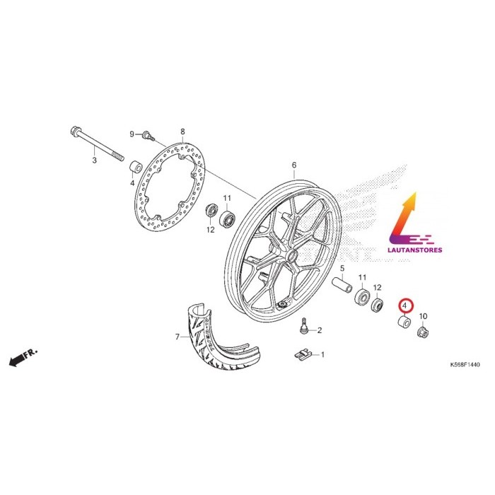 44311-K56-N00 Collar Bos Roda Tromol Depan Sonic 150 R Termurah Langka