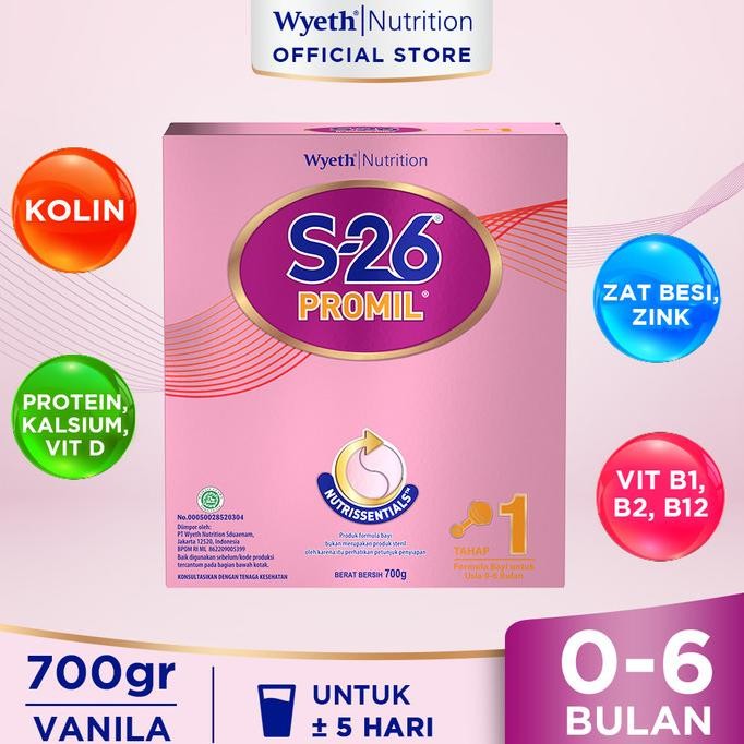 Promo S-26 Promil Tahap 1 Susu Formula Bayi 0-6 Bulan 700 G