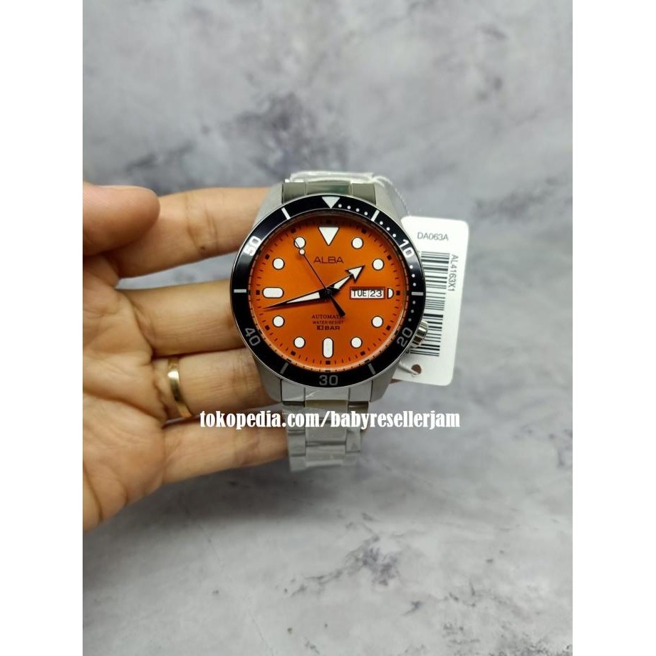 Grosir Jam Tangan Automatic Pria Men Alba Al4163X1 Al4163 Orange Original