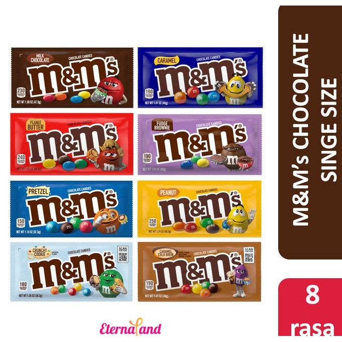 

TERBARU M&M CHOCOLATE CANDIES SINGLE SIZE - COKELAT M&M ANEKA VARIAN RASA !!!!!