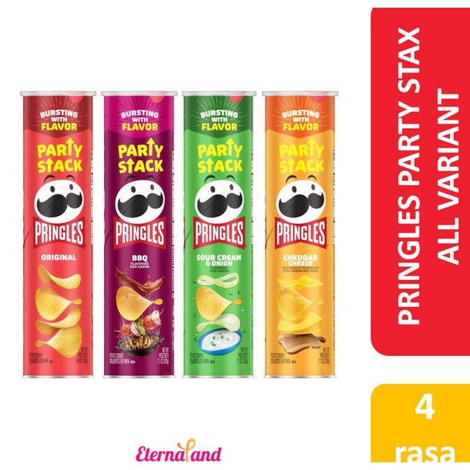 

READY STOCK PRINGLES POTATO CHIPS PARTY STAX - SNACK KENTANG IMPORT USA !!!!!