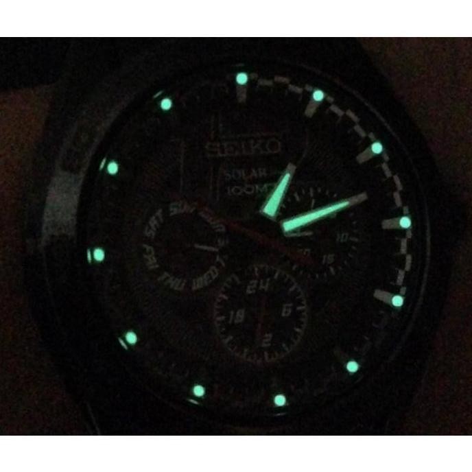 Murah Jam Tangan Pria Seiko Chronograph Solar Sne201 Sne201P1 Black Stainless Original