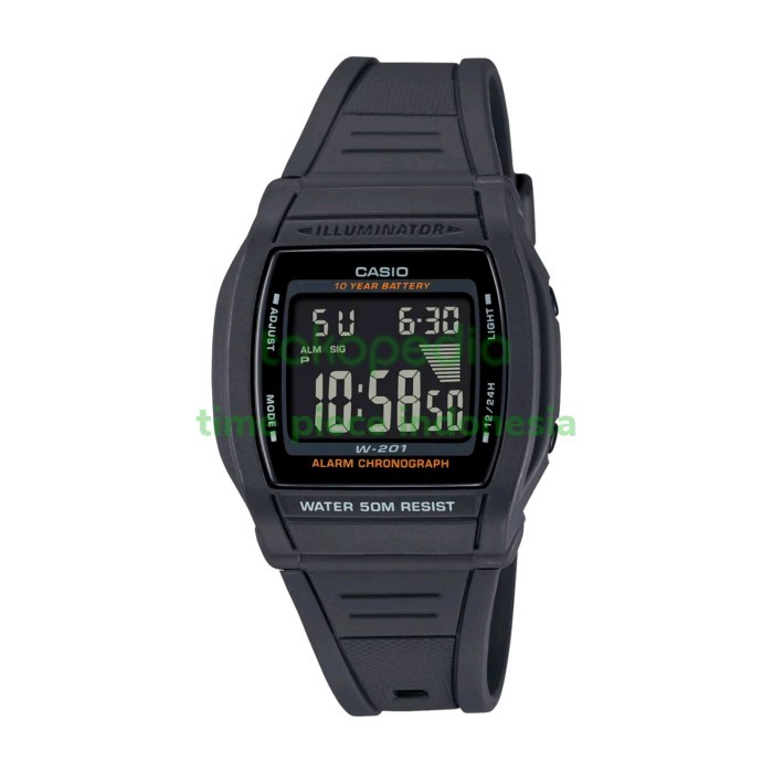 Casio Pria Digital W-201-1Bvdf / W201-1B Original & Garansi