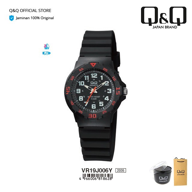 Q&Q Qnq Qq Original Jam Tangan Wanita Rubber - Vr19 Vr19J Water Resist