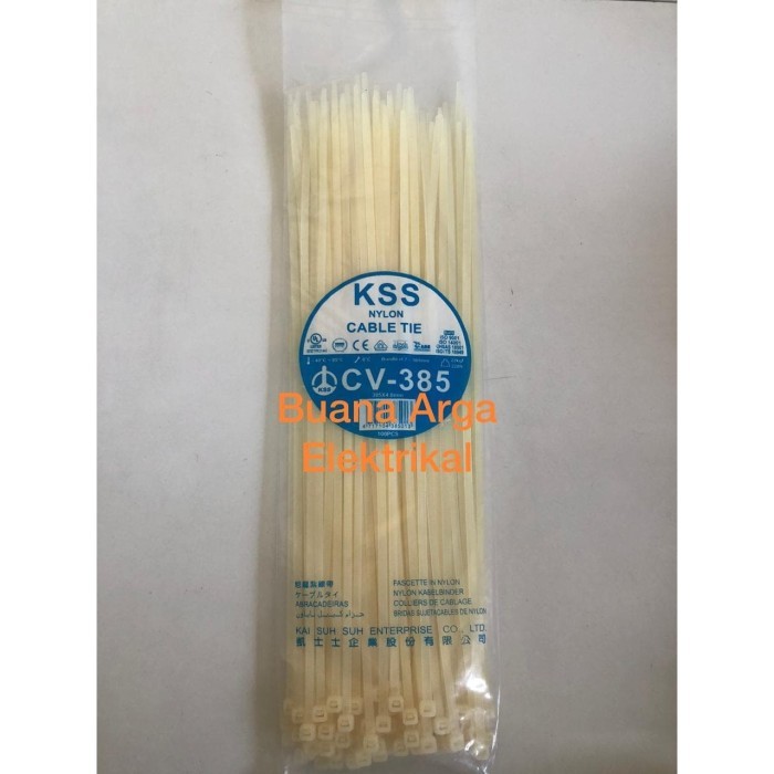 

Kabel Ties CV-385 CV 385 x 4,8 KSS Warna Putih/Hitam @100pcs CV385