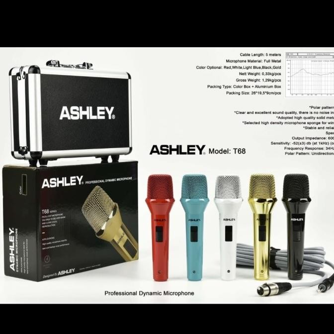 Promo Ashley Mic Kabel T68 T 68 Garansi Original Microphone