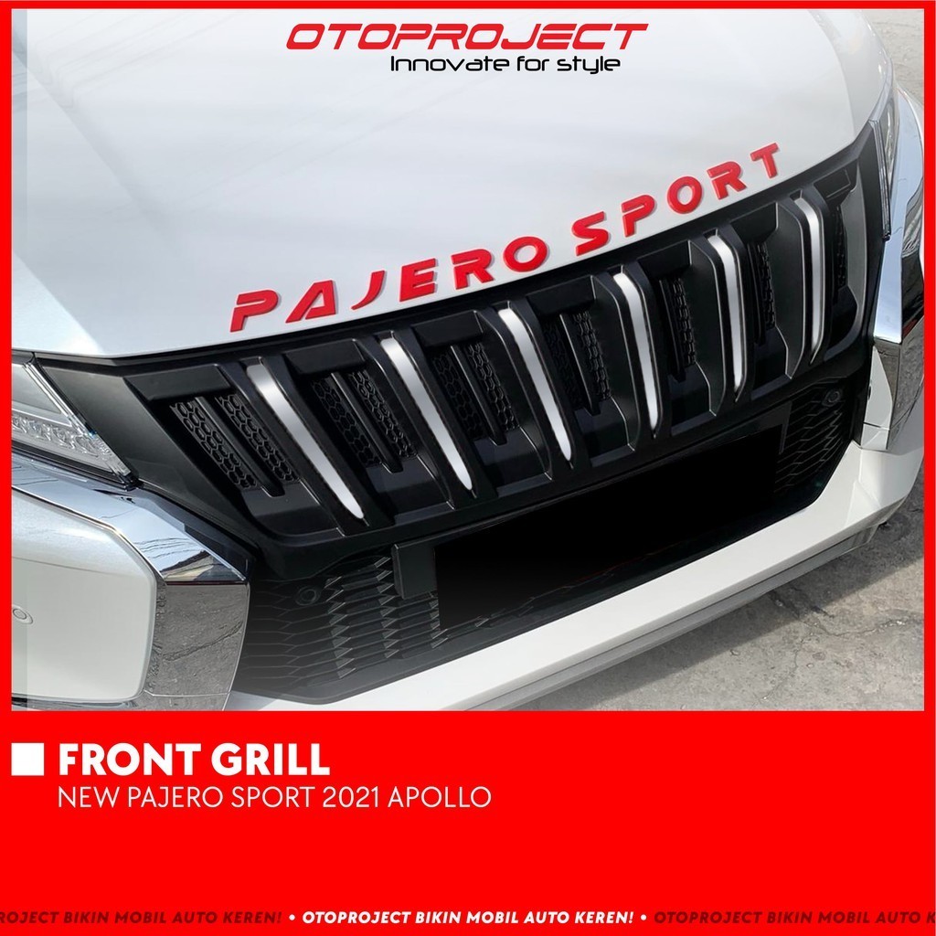Otoproject - Front Grill New Pajero Sport 2021 Apollo Design Matte Black | Grill Depan Pajero Sport 