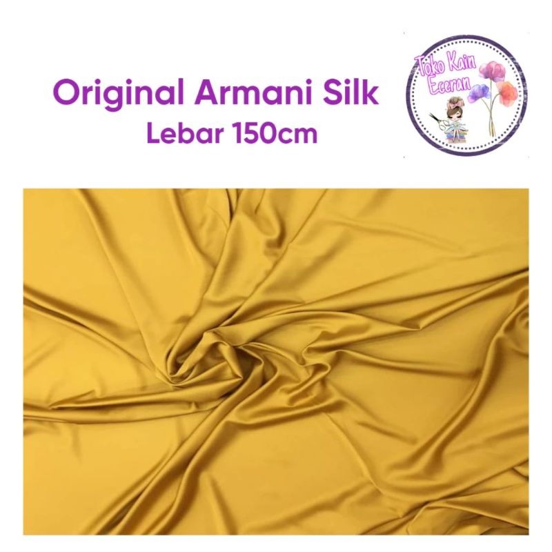 ARMANY SILK PREMIUM  SATIN ARMANI SUPER Original kain bahan kemeja atasan baju pesta dress tunik rok