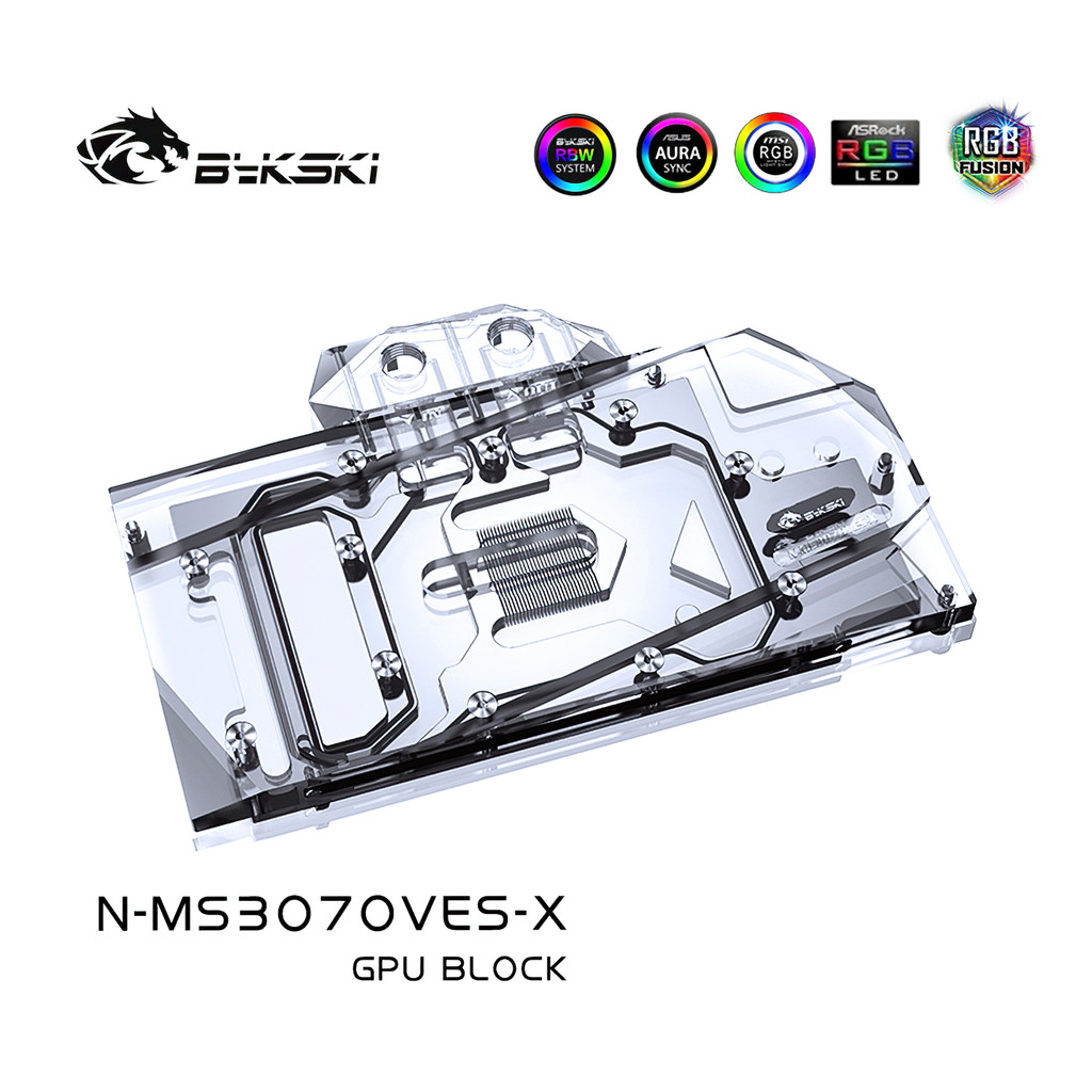 TZT Full Cover GPU Water Cooling RGB Block w/ Backplate for MSI RTX3070 VENTUS N-MS3070VES-X