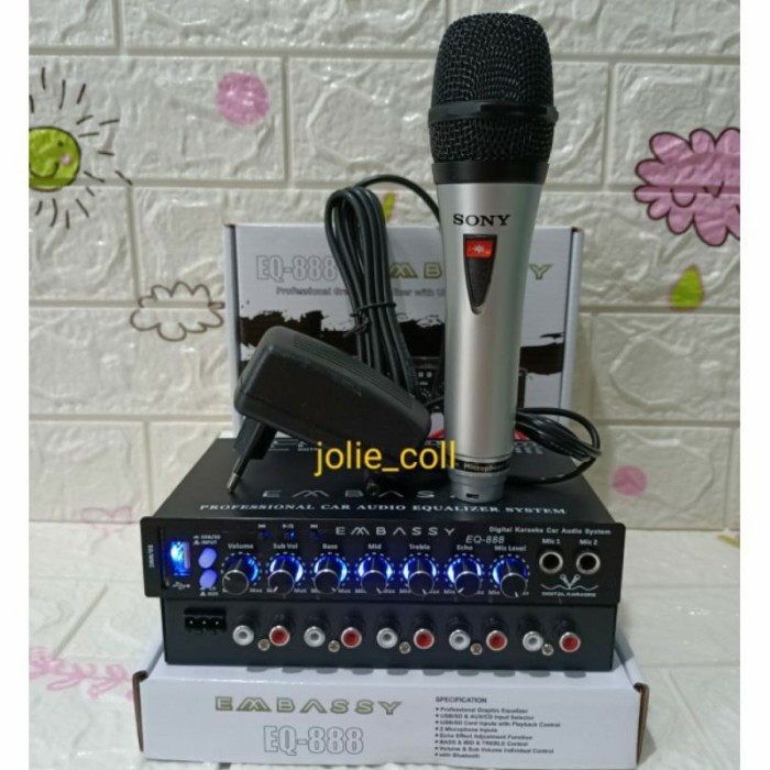 PARAMETRIK PREAMP EMBASSY EQ-888 BLUETOOTH FREE ADAPTOR DAN MIC