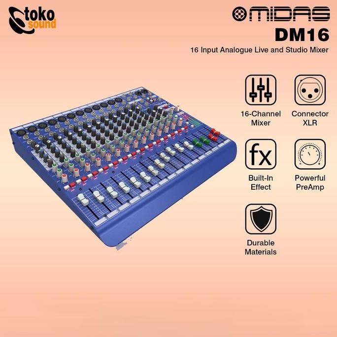 Murah Midas Dm16 - 16 Channel Mixer Analog
