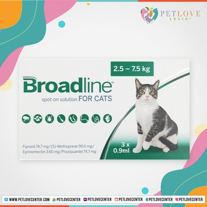 BROADLINE 2.5 - 7.5 KG FOR CATS/ SPOT ON SOLUTIONS/ KUCING ( 1 PCS )