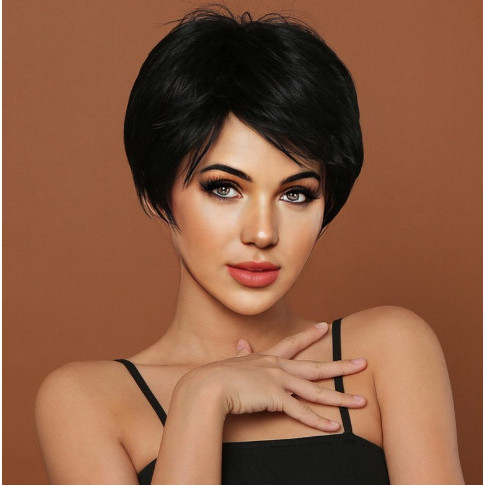 WIG WANITA RAMBUT PENDEK PONI SAMPING - WIG RAMBUT PENDEK LURUS