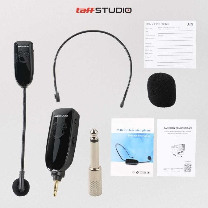 Murah Mic Wireless 2.4G Microphone Model Bando Call Center Rechargeable