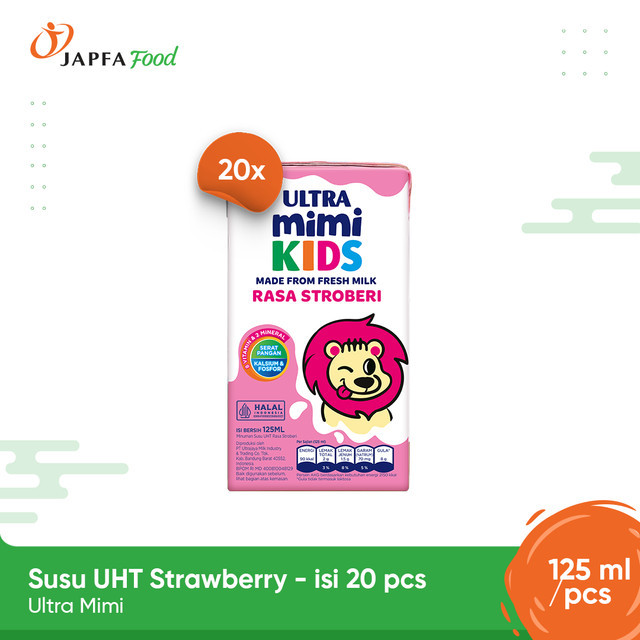 

Ultra Mimi Susu UHT Strawberry 125ml 100% Susu Sapi Segar - Isi 20 pcs