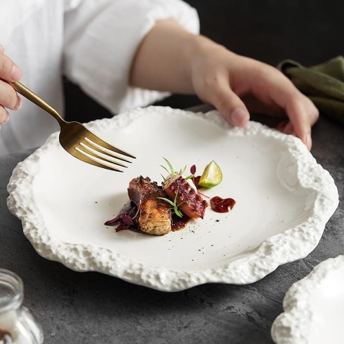 NEW PRODUK STARK SHALLOW PLATE / PIRING MAKAN STEAK FINE DINING KERAMIK AESTHETIC 
