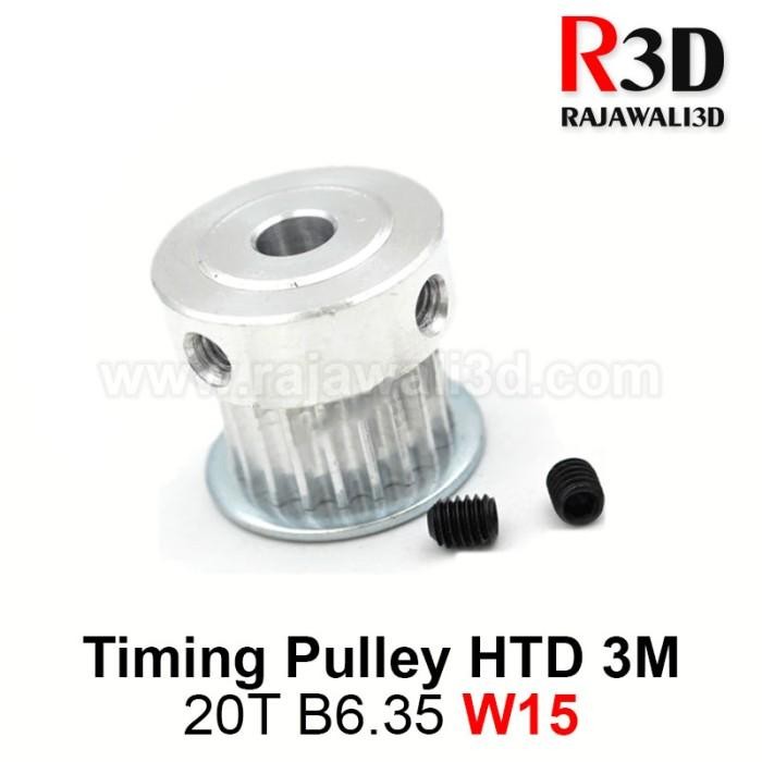 HTD3M Timing Pulley 20 Teeth Bore 6.35mm Belt 15mm