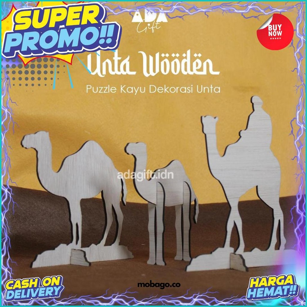 Unta Kayu Dekorasi Meja | Hiasan Idul Adha | Properti Foto Unta | Ramadhan Kilat