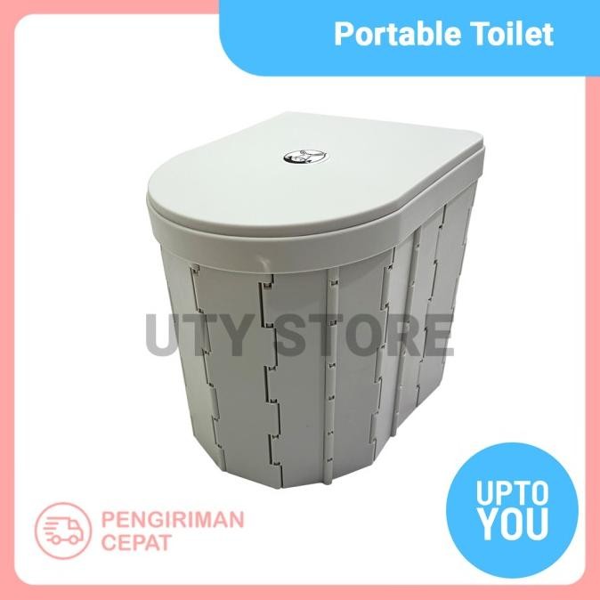 Portable Toilet for Camping Toilet Lipat dengan Tutup, Toilet Mobil Porta Potty Tahan Air Toilet Emb