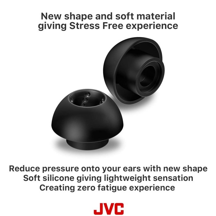 JVC Spiral Dot SF Stress Free EP-FX11 Comfort Lightweight Soft Eartips Berkualitas
