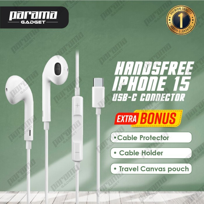 Earphone Handsfree Headset for IPHONE 15 16 ORI 200% Berkualitas