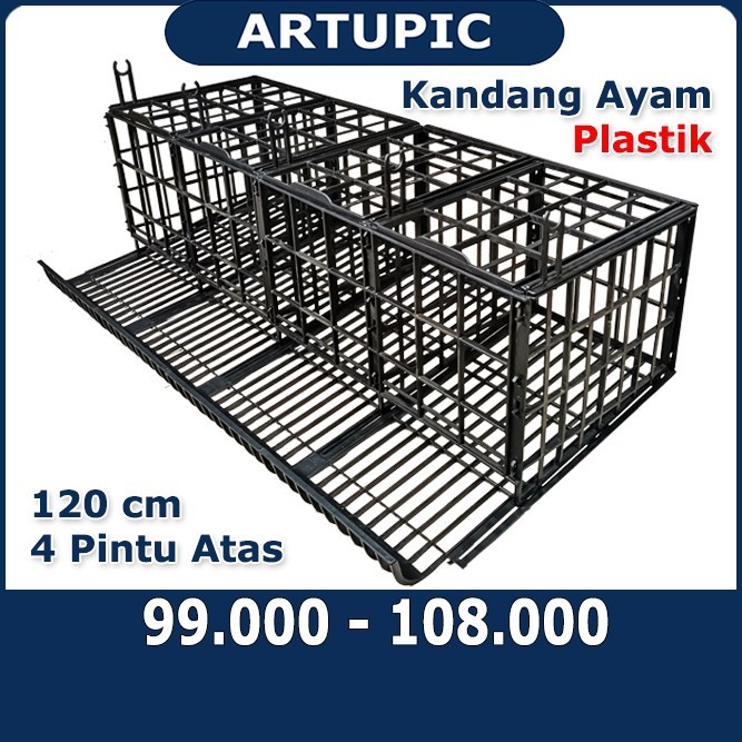 Kandang Baterai Ayam PLASTIK Bebek Petelur 4 Pintu Atas Artupic 8 Ekor