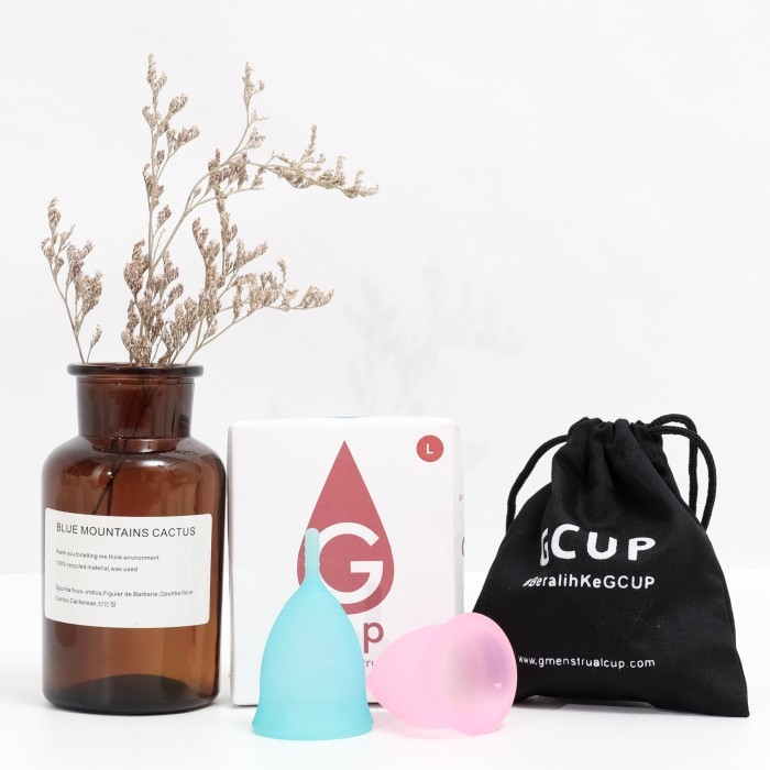 GCUP REUSEABLE MENSTRUAL CUP Pengganti Pembalut Tampon Menstruasi Haid
