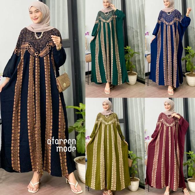 Kaftan Modern Jumbo Long Dress Kaftan Batik Modern Kekinian Original