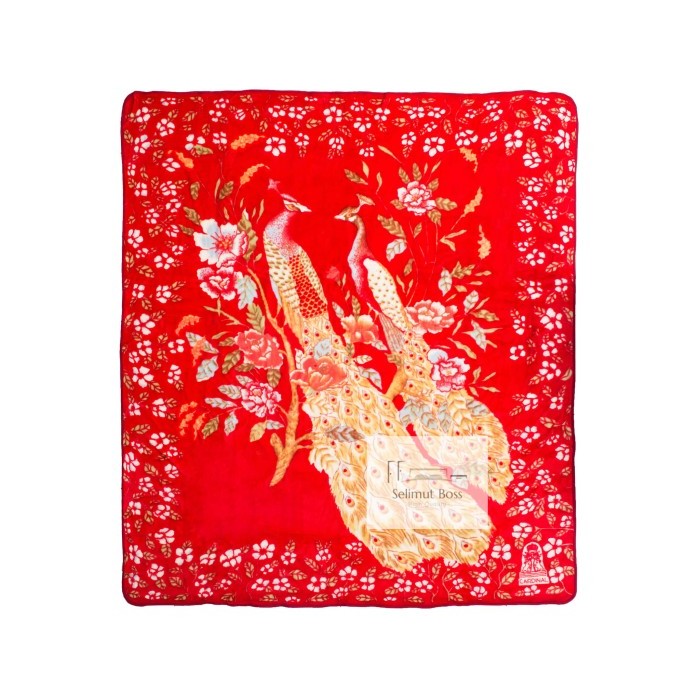 Selimut Bulu Halus Tebal Merak (Cardinal) 220 X 240 Cm