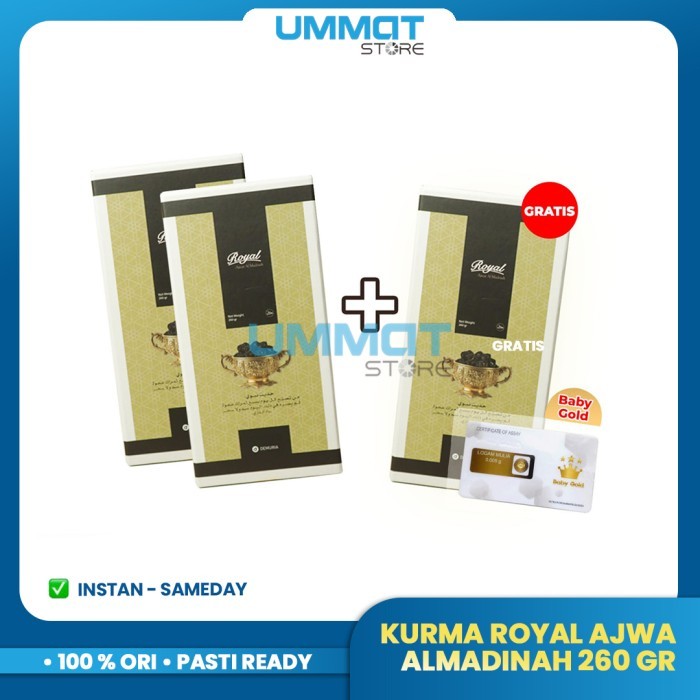 

2Pcs Kurma Royal Ajwa Al-Madinah 260gr (Free 1 Pcs Kurma Royal Ajwa)