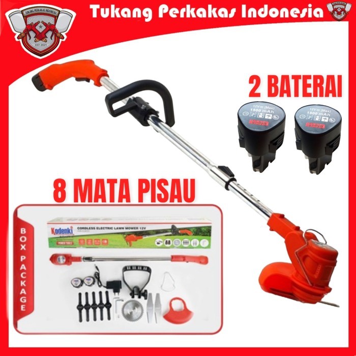 KOMPLIT KODENKI MESIN POTONG RUMPUT BATERAI CORDLESS BRUSH CUTTER 12 VOLT KODE 679