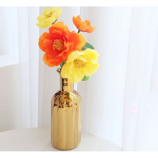 Vas Bunga Keramik Dekorasi Emas Hoshe - Fiji