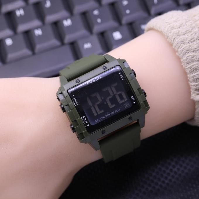 Jam tangan pria wanita fossil digital kotak Terlaris