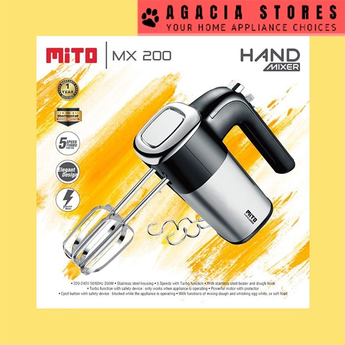 Mixer Tangan Mito MX-200 Mitochiba Hand Mixer Stainless Steel Body