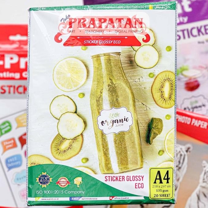 

siap kirim] E-Print Sticker Glossy ECO Photo Paper A4 135Gsm | Kertas Foto