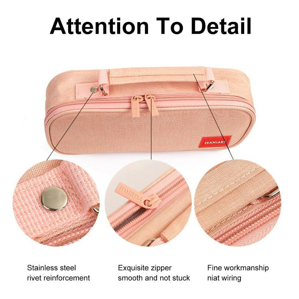 

TERLARIS SeamiArt Big Capacity Zipper Pencil Case Multifunction Double Layer Pen Bag Tas pensil Kantong pen Ur37