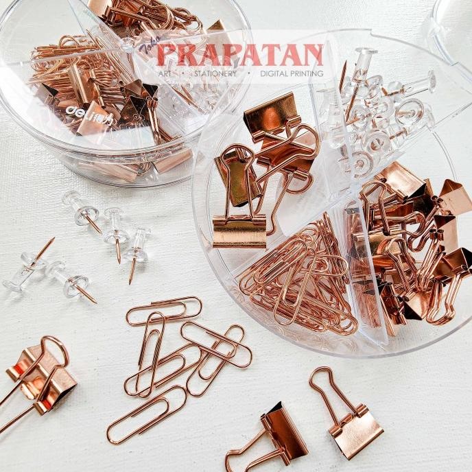 

best produk] Deli Binder Paper Clip Push Pin Set 78553 | Set Penjepit Kertas