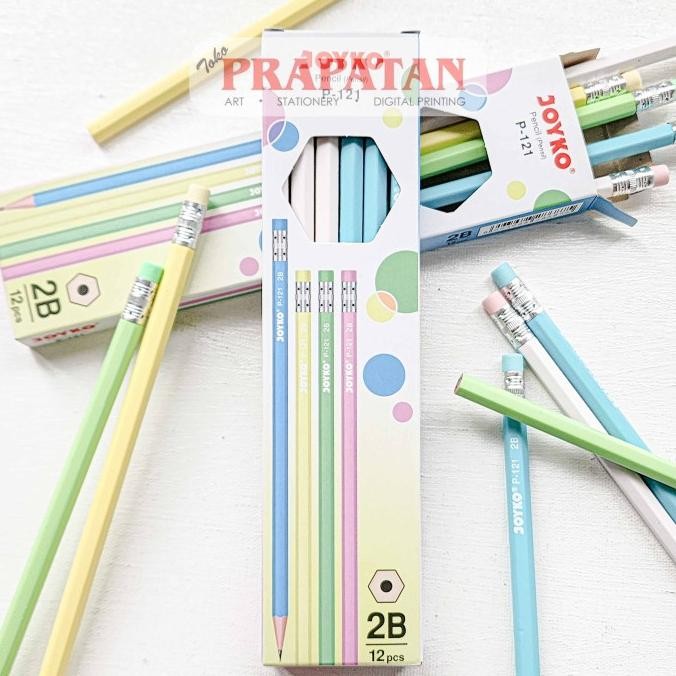 

&<&<&<&] Pensil Tulis P-121 Joyko 2B | 1 BOX ISI 12PCS | Writing Pencil