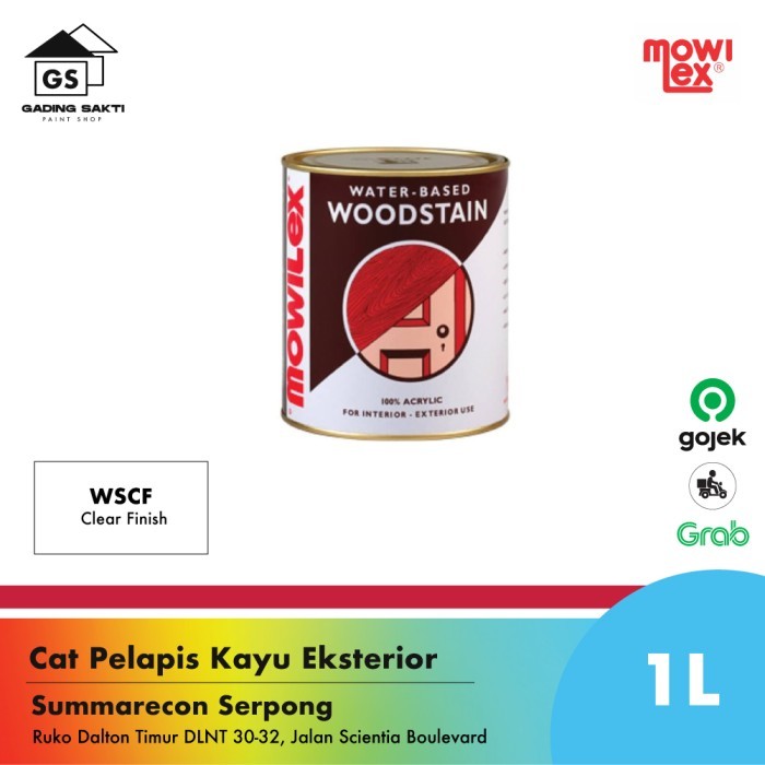Mowilex Woodstain Waterbased WSCF Clear Finish Cat Kayu 1Ltr