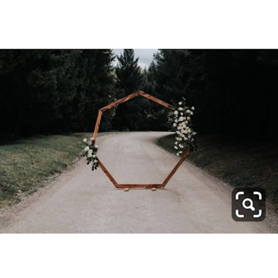 Wedding arch hexagon backdrop photobooth gawang Hexagon backdrop