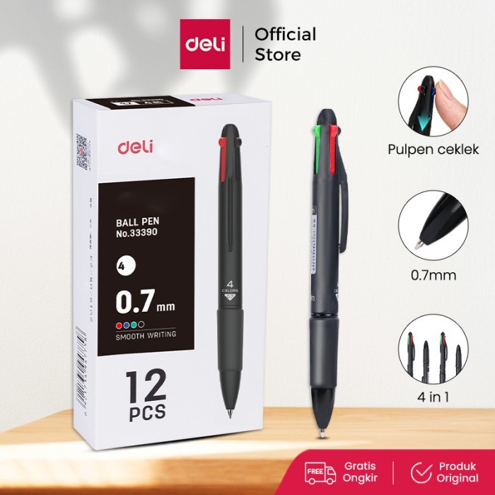 

DISKON DELI PULPEN CETEK WARNA-WARNI EMPAT WARNA 0.7MM PULPEN PELAJAR 33390 KODE 212